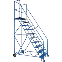 CSA-Certified Rolling Step Ladder with Locking Step, 10 Steps, 30" Step Width, 89" Platform Height, Steel Infinity Industrial Services Inc.