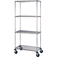 Wire Shelf Cart, Chrome Plated, 24" x 81" x 48", 800 lbs. Capacity Infinity Industrial Services Inc.