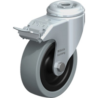 Light-Duty Caster, Swivel with Brake, 4" (101.6 mm), Solid Rubber, 242 lbs. (110 kg.) Infinity Industrial Services Inc.