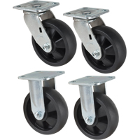 Caster Set, Rigid/Swivel, 6" (152.4 mm), Nylon, 2400 lbs. (1089 kg.) Infinity Industrial Services Inc.