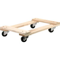 Wood Dollies - Medium-Duty, Polyolefin Wheels, 900 lbs. Capacity, 18" W x 30" D x 7" H Infinity Industrial Services Inc.