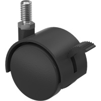 Twin Wheel Caster (300/400 Series), Swivel with Brake, 2" (51 mm) Dia., 75 lbs. (34 kg.) Capacity Infinity Industrial Services Inc.