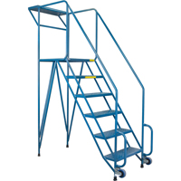 Mechanics/Maintenance Rolling Ladder, Steel, 6 Steps, 57" Platform Height Infinity Industrial Services Inc.