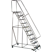 Lockstep Rolling Ladders, 5 Steps, 24" Step Width, 50" Platform Height, Stainless Steel Infinity Industrial Services Inc.