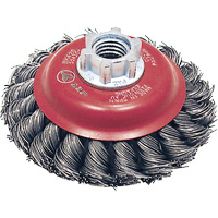 BK420T Knot Twisted Conical Brush, 4" Dia., 0.02" Fill, 5/8"-11 Arbor, Steel Infinity Industrial Services Inc.