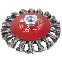 Knot Twisted Conical Bevel Brush, 6" Dia., 0.02" Fill, 5/8"-11 Arbor, Steel Infinity Industrial Services Inc.