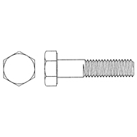 Hex Head Cap Screw, 1/2"-13 Dia., 1" L, Plain, Coarse, Grade 5 Infinity Industrial Services Inc.