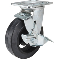 Roulette moul&eacute;, Pivotant avec frein, 6" (152,4 mm), Caoutchouc, 550 lb (249 kg) Infinity Industrial Services Inc.