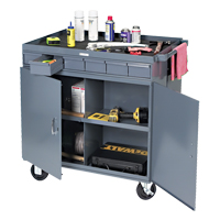 Heavy-Duty Two-Sided Mobile Work Station, 1200 lbs. Capacity, Steel, 34" x W, 34" x H, 24" D, All-Welded, 6 Drawers Infinity Industrial Services Inc.