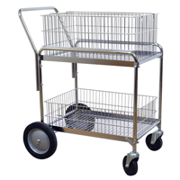 Wire Mesh Office Mail Cart, 200 lbs. Capacity, Chrome, 23-3/4" D x 33-1/2" L x 38-1/4" H, Chrome Plated Infinity Industrial Services Inc.