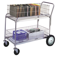 Wire Mesh Office Mail Cart, 250 lbs. Capacity, Chrome, 23-3/4" D x 43" L x 38-1/2" H, Chrome Plated Infinity Industrial Services Inc.