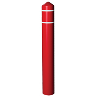 Smooth Bollard Cover With Reflective Stripes, 4" Dia. x 56" L, Red Infinity Industrial Services Inc.