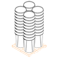 Baril emboîtable en poly&eacute;thyl&egrave;ne, 55 gal. US (45 gal. imp.), Dessus ouvert, Jaune Infinity Industrial Services Inc.