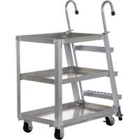 Chariot de pr&eacute;l&egrave;vement de stock, Aluminium, 21-7/8" la x 40" p, 3 tablettes, Capacit&eacute; 660 lb Infinity Industrial Services Inc.