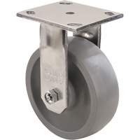 Max9 Caster, Rigid with Brake, 5" (127 mm), Envirothane Grey-WOW, 1000 lbs. (453.6 kg.) Infinity Industrial Services Inc.