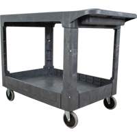 Flat-Shelf Utility Service Cart, 2 Tiers, 25-1/4" x 32-1/4" x 44", 550 lbs. Capacity Infinity Industrial Services Inc.