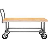 Adjustable Wood Deck Platform Truck, 48" L x 24" W, 1800 lbs. Capacity, Mold-on Rubber Casters Infinity Industrial Services Inc.