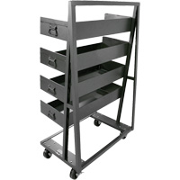Single-Sided Heavy Duty A-Frame Cart with 4 Large Lipped Trays, 38" x 25" x 63", 2500 lbs. Capacity Infinity Industrial Services Inc.
