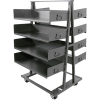 Double-Sided Heavy Duty A-Frame Cart with 8 Large Trays, 38" x 30" x 63", 2500 lbs. Capacity Infinity Industrial Services Inc.