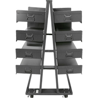 Double-Sided Heavy Duty A-Frame Cart with 8 Large Trays, 38" x 30" x 63", 2500 lbs. Capacity Infinity Industrial Services Inc.