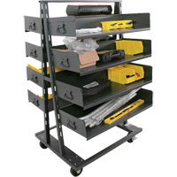 Double-Sided Heavy Duty A-Frame Cart with 8 Large Trays, 38" x 30" x 63", 2500 lbs. Capacity Infinity Industrial Services Inc.