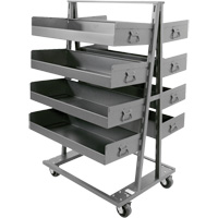 Double-Sided Heavy Duty A-Frame Cart with 8 Large Lipped Trays, 38" x 30" x 63", 2500 lbs. Capacity Infinity Industrial Services Inc.