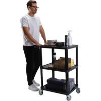Utility Cart with Flat Shelf, 3 Tiers, 18-1/8" x 37-3/8" x 27-3/4", 330 lbs. Capacity Infinity Industrial Services Inc.