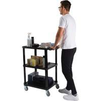 Utility Cart with Flat Shelf, 3 Tiers, 18-1/8" x 37-3/8" x 27-3/4", 330 lbs. Capacity Infinity Industrial Services Inc.