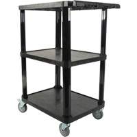 Utility Cart with Flat Shelf, 3 Tiers, 18-1/8" x 37-3/8" x 27-3/4", 330 lbs. Capacity Infinity Industrial Services Inc.