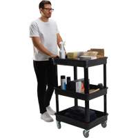 Utility Cart with Deep Lip Shelf, 3 Tiers, 19" x 39-1/2" x 28-1/4", 330 lbs. Capacity Infinity Industrial Services Inc.