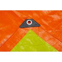 High-Visibility Heavy-Duty Woven Tarp, Polyethylene, Green/Orange, 16' x 20' x 12 mils Infinity Industrial Services Inc.