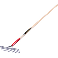 Pro Double Back Level Rake, Ashwood Handle, 13-3/4" W, Tempered Steel Blade, 14 Tines Infinity Industrial Services Inc.