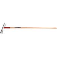 Level Rake, Wood Handle, 14-3/4" W, Tempered Steel Blade, 16 Tines Infinity Industrial Services Inc.
