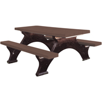 Recycled Plastic Picnic Tables, 6' L x 62-1/4" W, Brown Infinity Industrial Services Inc.