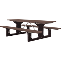 Recycled Plastic Picnic Tables, 6' L x 61-1/2" W, Brown Infinity Industrial Services Inc.