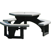 Recycled Plastic Hexagon Picnic Tables, 78" L x 78" W, Grey Infinity Industrial Services Inc.