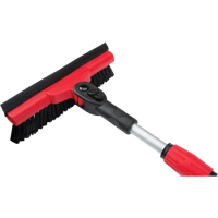 Snow Brush With Pivot Head, Telescopic, Rubber Squeegee Blade, 52" Long, Black/Red Infinity Industrial Services Inc.