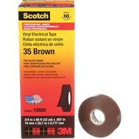 Scotch&reg; Vinyl Colour Coding Electrical Tape, 19 mm (3/4") W x 20 m (66') L, 7 mils, Brown Infinity Industrial Services Inc.