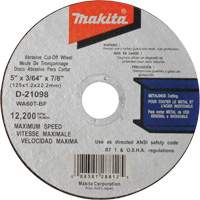 Thin Kerf Cut-Off Wheel, 5" x 3/64", 7/8" Arbor, Type 1, Aluminum Oxide, 12200 RPM Infinity Industrial Services Inc.