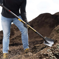 Pro Square Point Shovel, Fibreglass, Tempered Steel Blade, Straight Handle, 48" Long Infinity Industrial Services Inc.