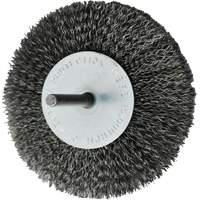 Brosses mont&eacute;es &agrave; fils cr&ecirc;p&eacute;s circulaires, 4", Fils 0,008", Tige 1/4" Infinity Industrial Services Inc.