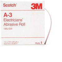 Scotch&reg; A-3 Electrician's Abrasive Roll, Aluminum Oxide, 1" W x 75' L, 120 Grit Infinity Industrial Services Inc.