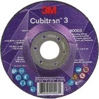 Cubitron 3 Depressed Centre Grinding Wheel, 4-1/2" x 1/4", 7/8" Arbor, Ceramic, Type T27 Infinity Industrial Services Inc.