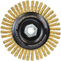 Brosse m&eacute;tallique &agrave; touret sans cr&eacute;ation d'&eacute;tincelles, 5" dia. x 5/8"-11 arbre Infinity Industrial Services Inc.