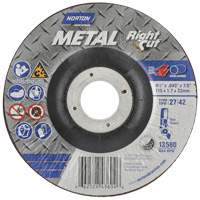 Meule &agrave; tronçonner m&eacute;tallique pour coupe &agrave; angle droit RightCut, 4-1/2" x 0,045", Arbre de 7/8", Type 27, Oxyde d'aluminium, 13580 Tr/min Infinity Industrial Services Inc.
