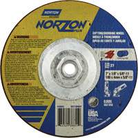 Disque de meulage et tronçonnage NorZon Plus SGZ, 7" x 1/8", Arbre de 5/8"-11, Type 27, C&eacute;ramique d'alumine Infinity Industrial Services Inc.