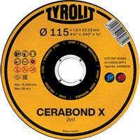 Meule &agrave; tronçonner CA60Q-BFPX CERABOND X, 4-1/2" x 0,039", Arbre de 7/8", Type 1 Infinity Industrial Services Inc.