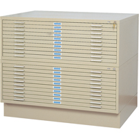 Steel Plan Files, 10 Drawers, 46-3/8" W x 35-3/8" D x 16-1/2" H Infinity Industrial Services Inc.