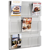 Literature Displays, Wall Mount, 9 Slots, Plastic, 30" W x 2" D x 36-7/8" H Infinity Industrial Services Inc.