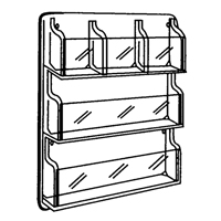 Literature Displays, Wall Mount, 9 Slots, Plastic, 30" W x 2" D x 36-7/8" H Infinity Industrial Services Inc.